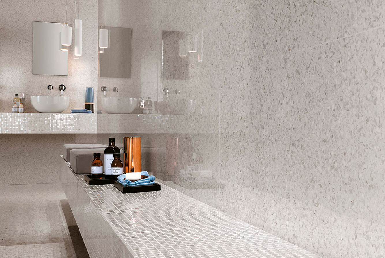 Керамическая плитка Marvel Terrazzo White 40x80, Мозаика Marvel Terrazzo White Micromosaico 30,5x30,5, керамогранит Etic Pro Rovere Venice Grip 22,5x90